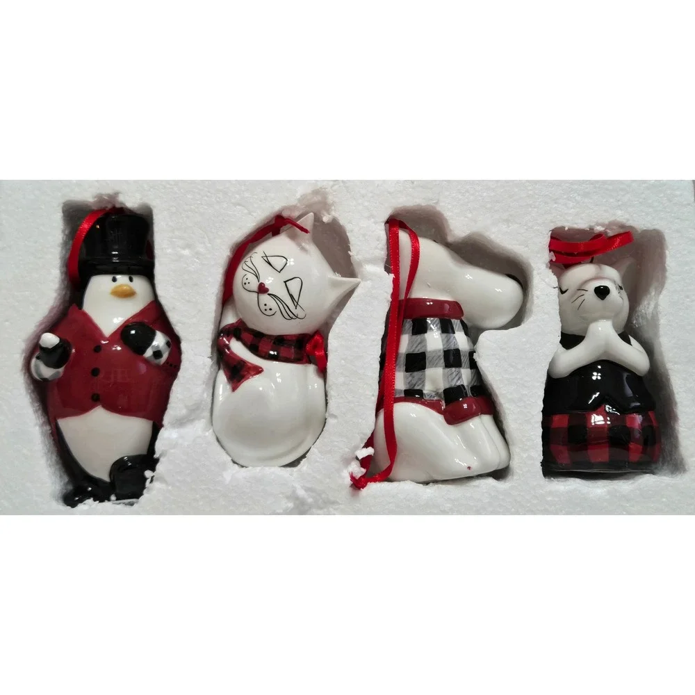 Studio Nova Ceramic Christmas Ornaments Set of 4 Santa's Little Helpers New